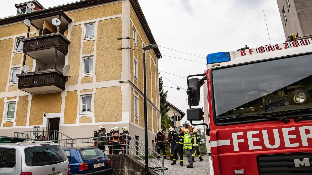 Feuerwehreinsatz in Salzburg-Itzling. 