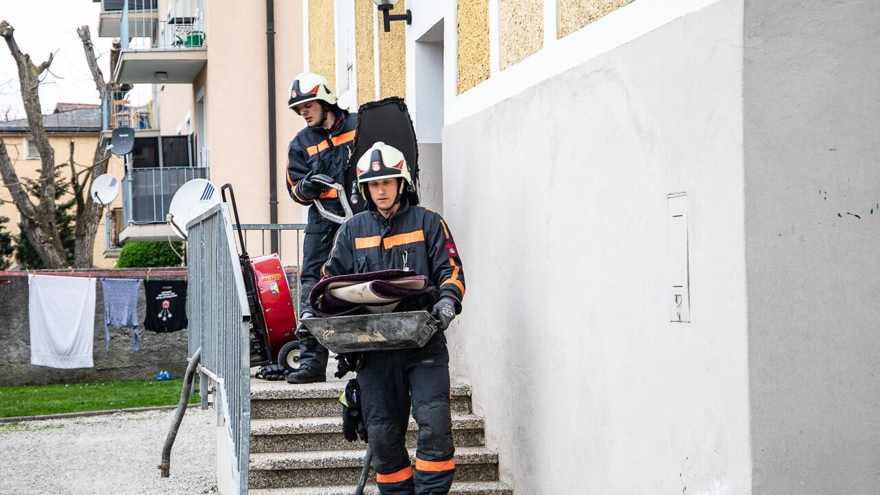 Feuerwehreinsatz in Salzburg-Itzling. 
