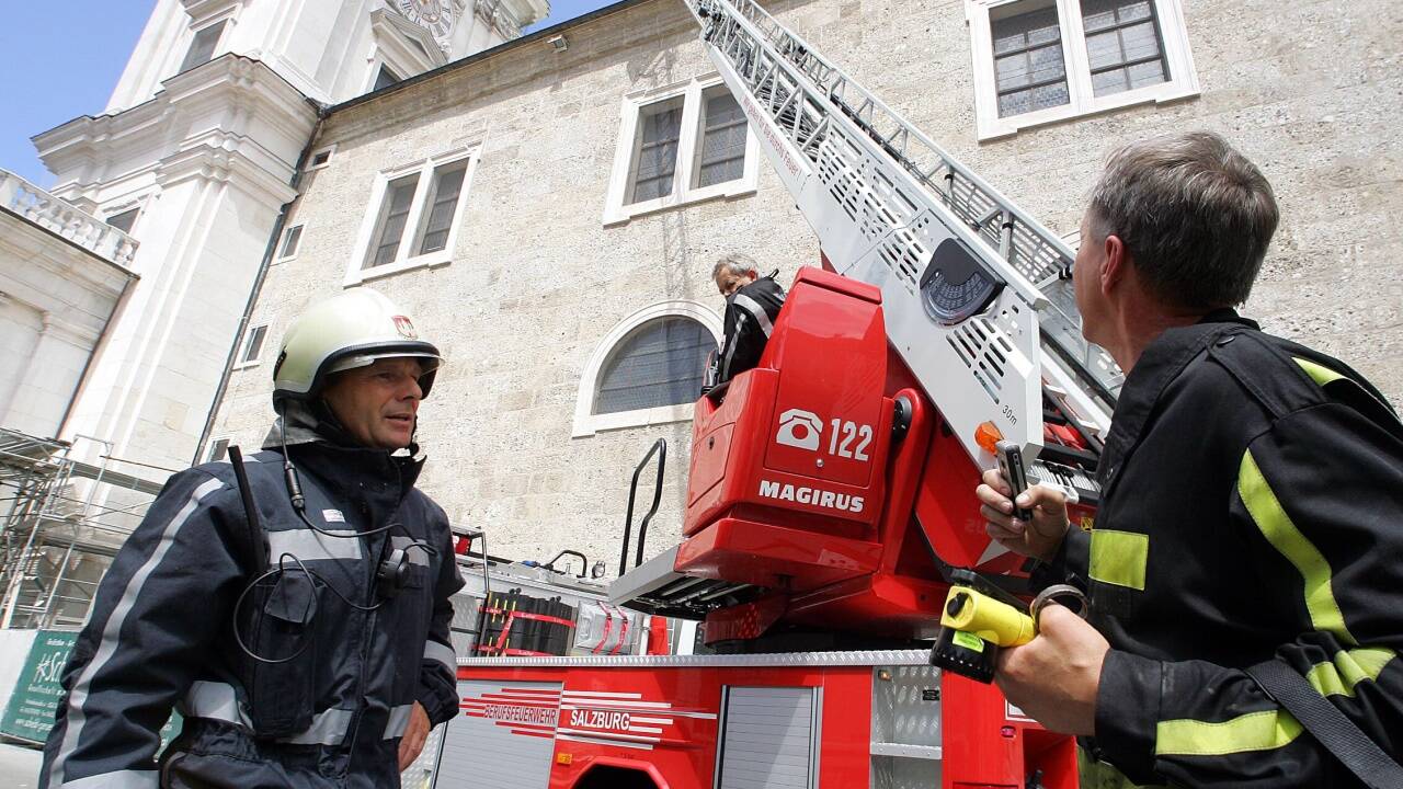 Feuerwehreinsatz beim Salzburger Dom am 25. Juli 2007. 