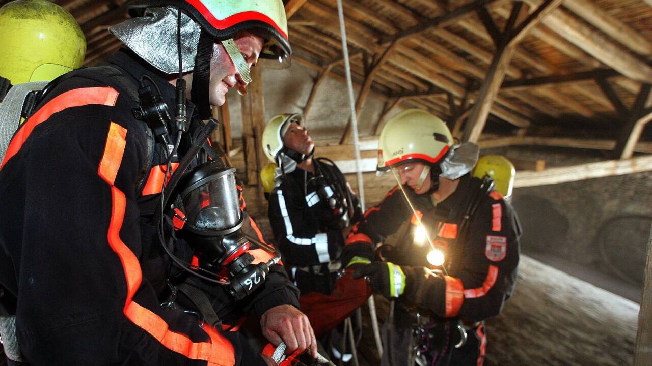 Feuerwehreinsatz beim Salzburger Dom am 25. Juli 2007. 