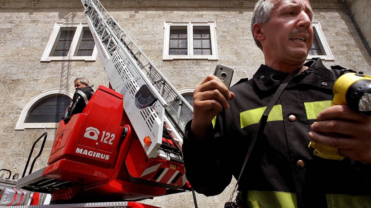 Feuerwehreinsatz beim Salzburger Dom am 25. Juli 2007. 