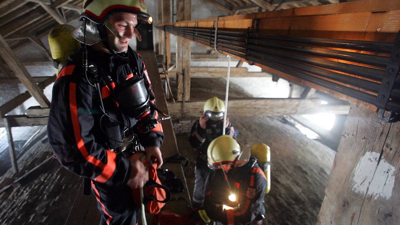 Feuerwehreinsatz beim Salzburger Dom am 25. Juli 2007. 