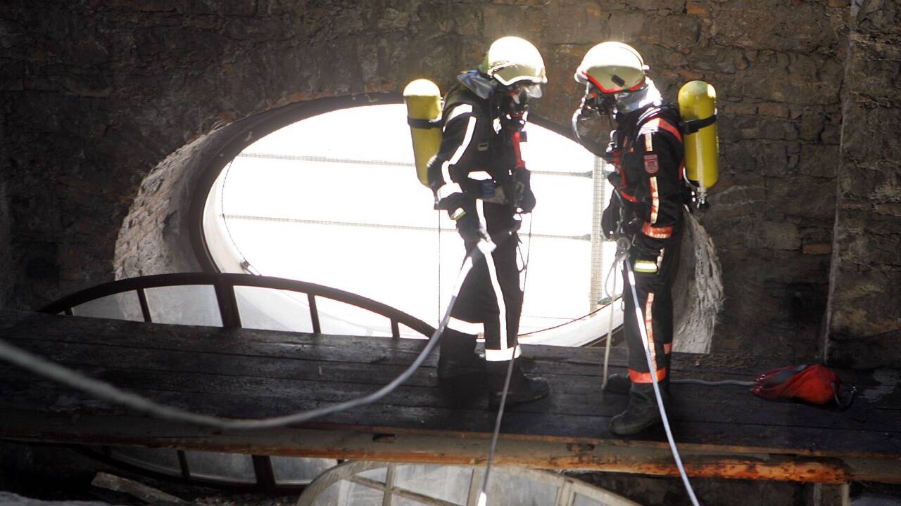 Feuerwehreinsatz beim Salzburger Dom am 25. Juli 2007. 