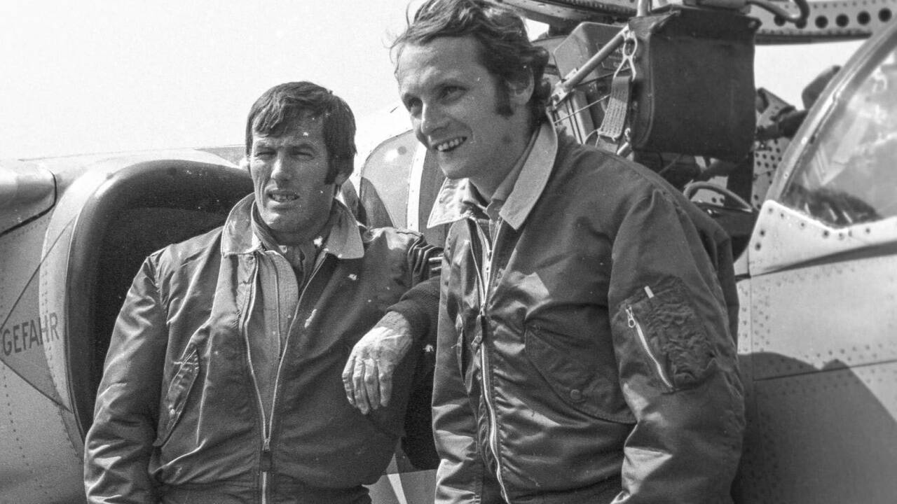 Piloten unter sich: Rathgeb, Lauda. 