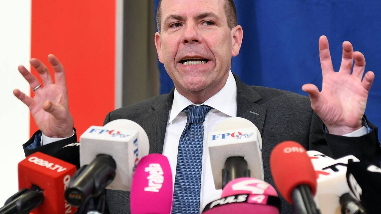 Angriffig schon am Vormittag: Der Spitzenkandidat der FPÖ bei der EU-Wahl, Harald Vilimsky, am Dienstag, 23. April 2019, anlässlich der PK FPÖ 'Kampagnenpräsentation' in Wien. 