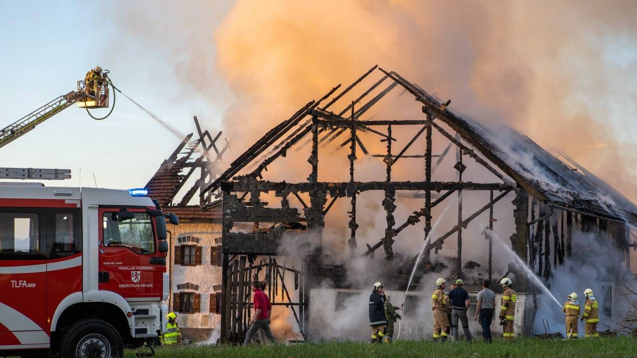 Brand auf dem Gehöft des Kollerbauern in Seeham. 