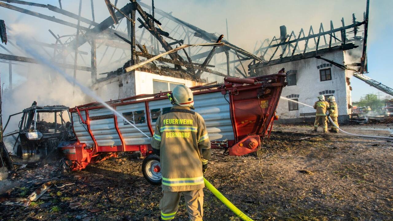 Brand auf dem Gehöft des Kollerbauern in Seeham. 
