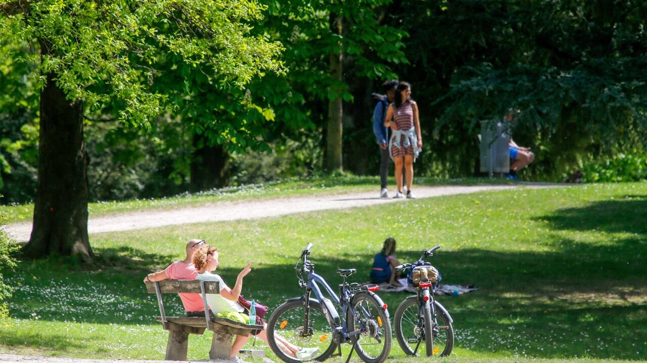 Der Volksgarten ist ein beliebtes Ziel für Radler.  