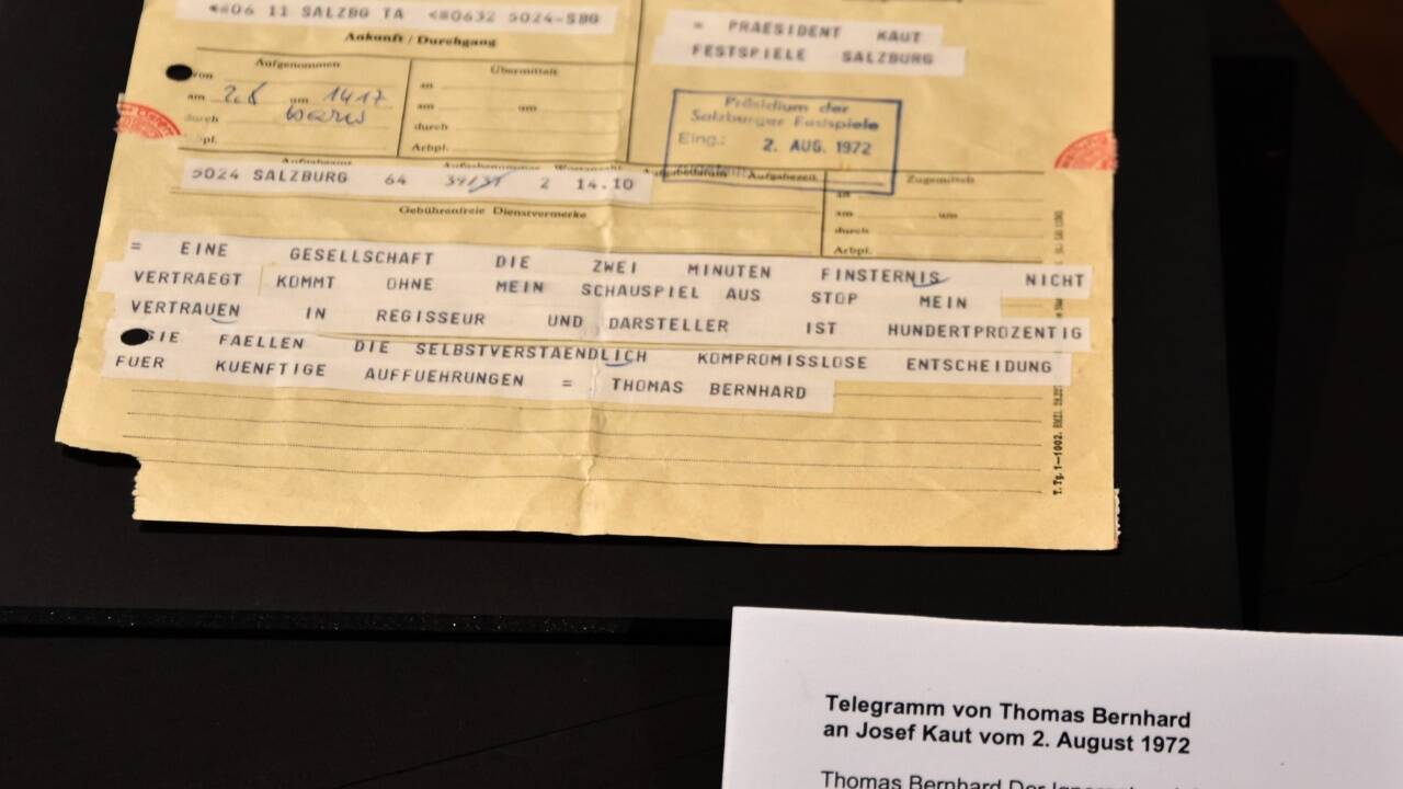 Thomas Bernhards Telegramm aus 1972.  