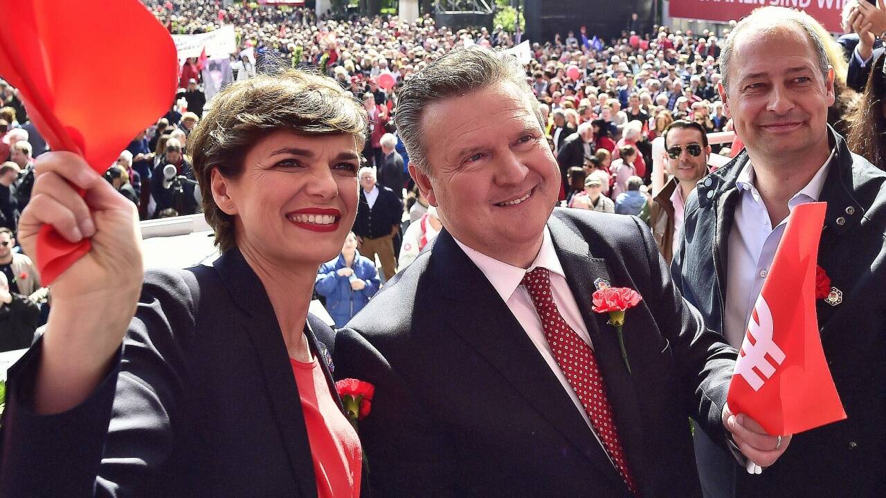 Maiaufmarsch der SPÖ in Wien. 