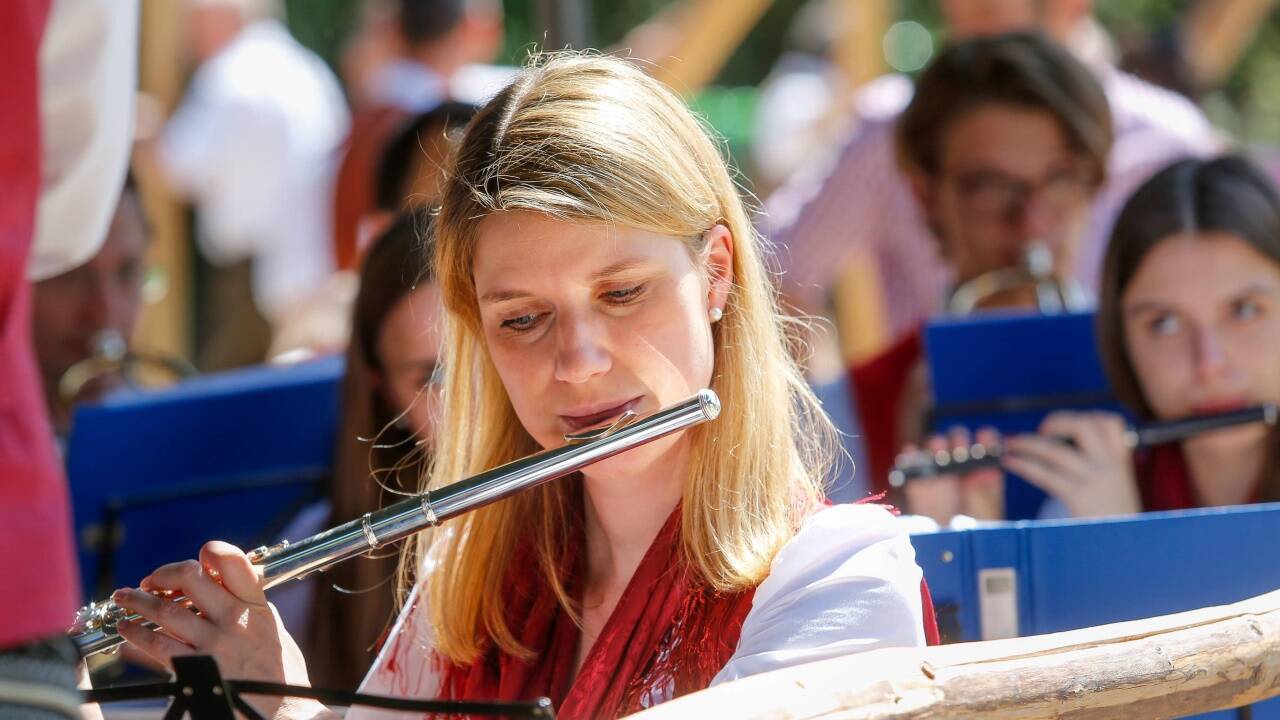 Die Trachtenmusikkapelle Wals sorgte für die passende Begleitmusik.  