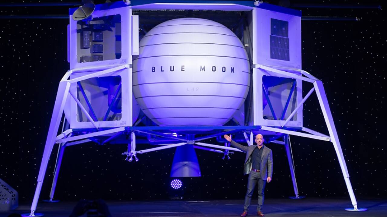 Bezos präsentierte das Raumschiff "Blue Moon" Bezos präsentierte das Raumschiff 'Blue Moon'