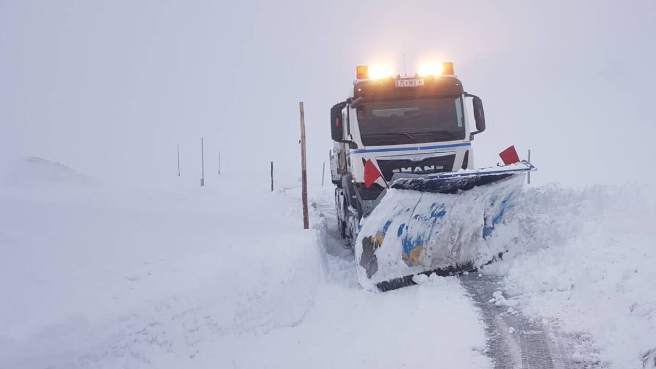 Tiefster Winter am Montagfrüh auf der Großglockner Hochalpenstraße.  