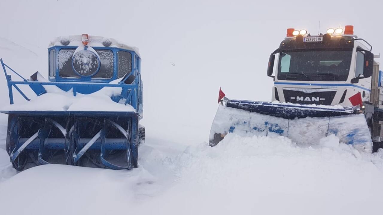 Tiefster Winter am Montagfrüh auf der Großglockner Hochalpenstraße.  