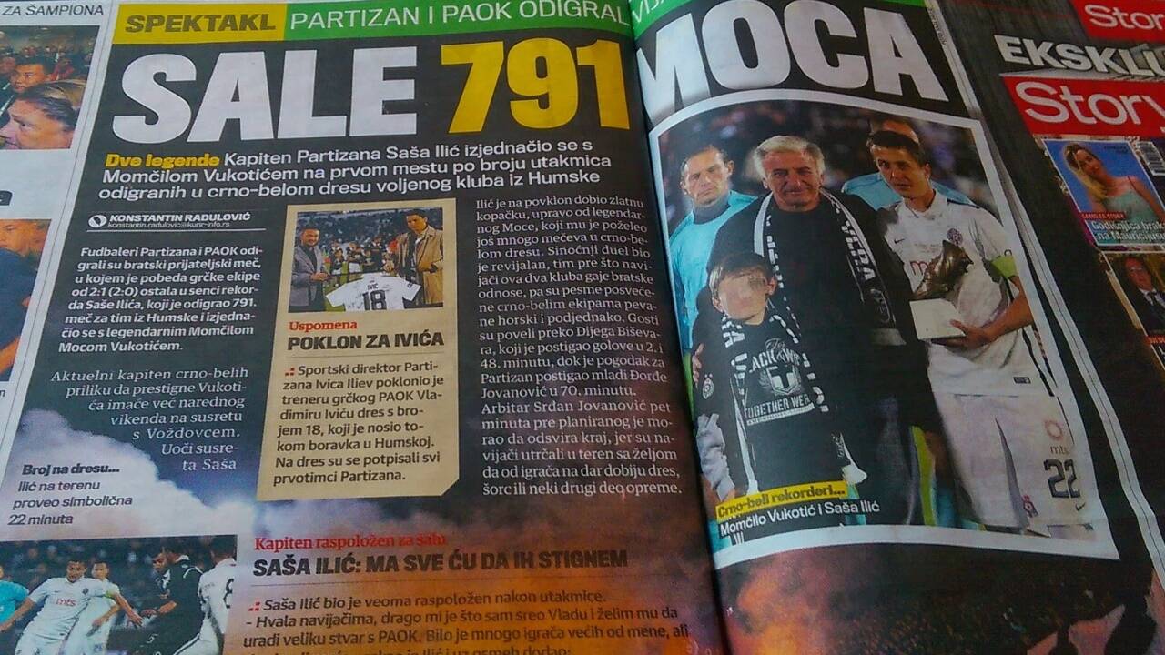Sternstunde für Legende Sasa Ilic: 2016 wurde er mit 791 Spielen Vereinsrekordspieler von Partizan Belgrad.  