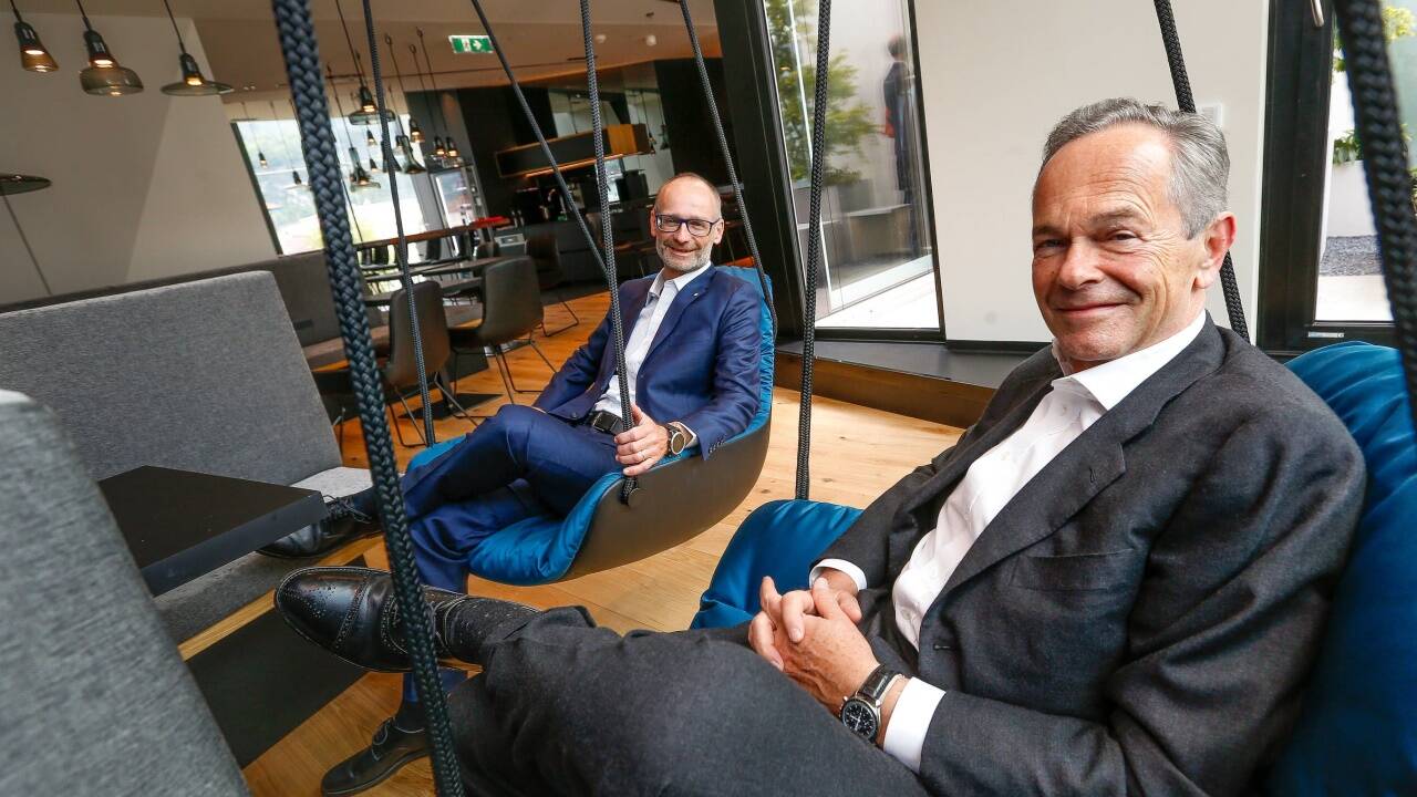 In der George Lounge: Erste Group-Chef Treichl und Sparkassen-Vorstand Christoph Paulweber.  
