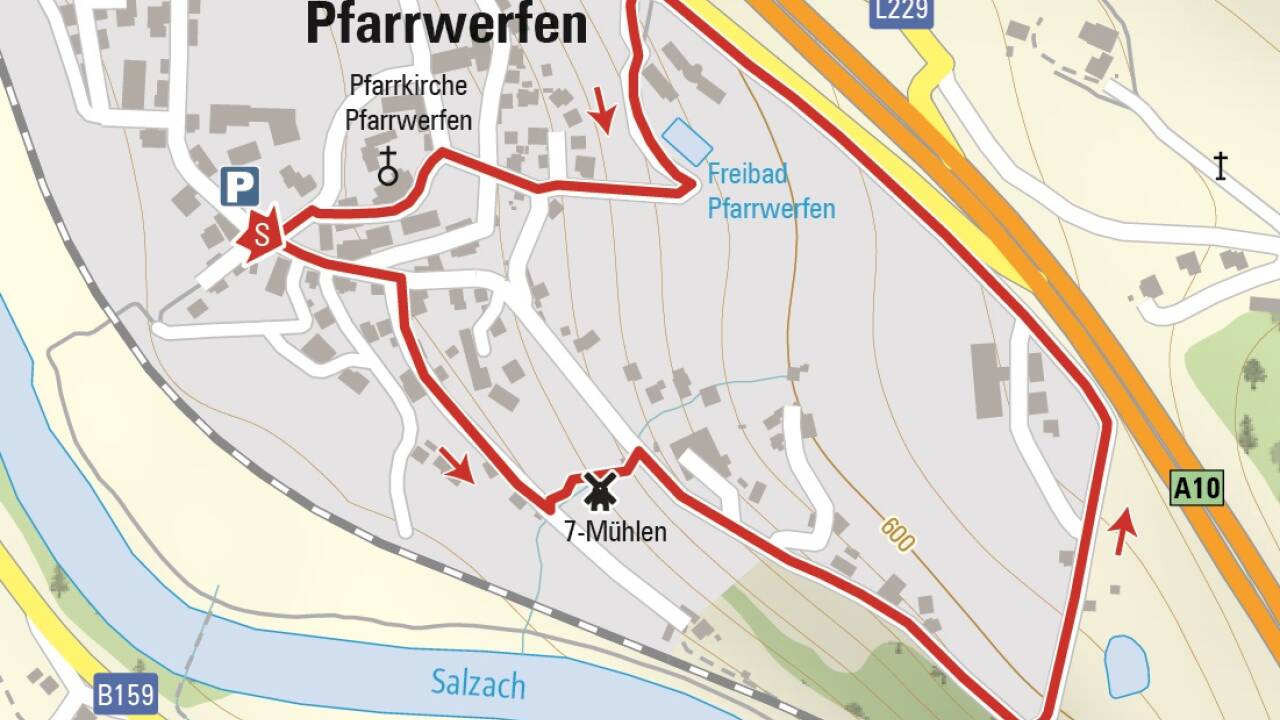 Die denkmalgeschützten sieben Mühlen am Pfarrwerfener Mühlbachl. 