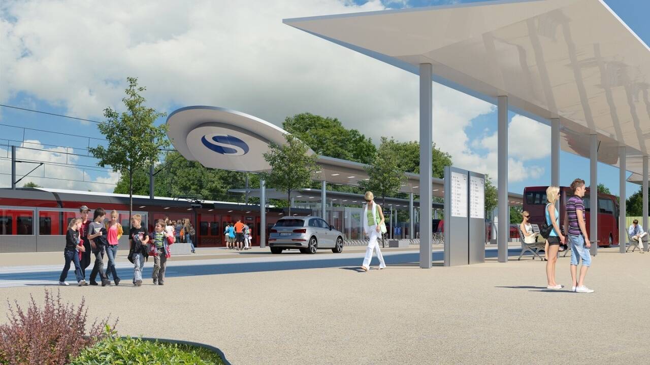 So wird der neue Flachgauer Verkehrsknotenpunkt in Neumarkt aussehen. So wird der neue Flachgauer Verkehrsknotenpunkt in Neumarkt aussehen.