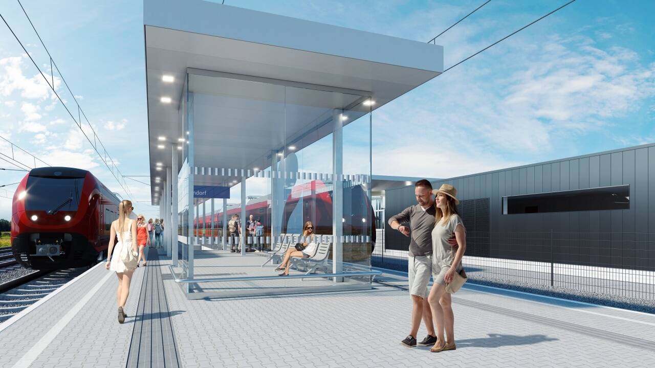 So soll sich die Haltestelle Steindorf bei Straßwalchen nach dem Umbau präsentieren. So soll sich die Haltestelle Steindorf bei Straßwalchen nach dem Umbau präsentieren.