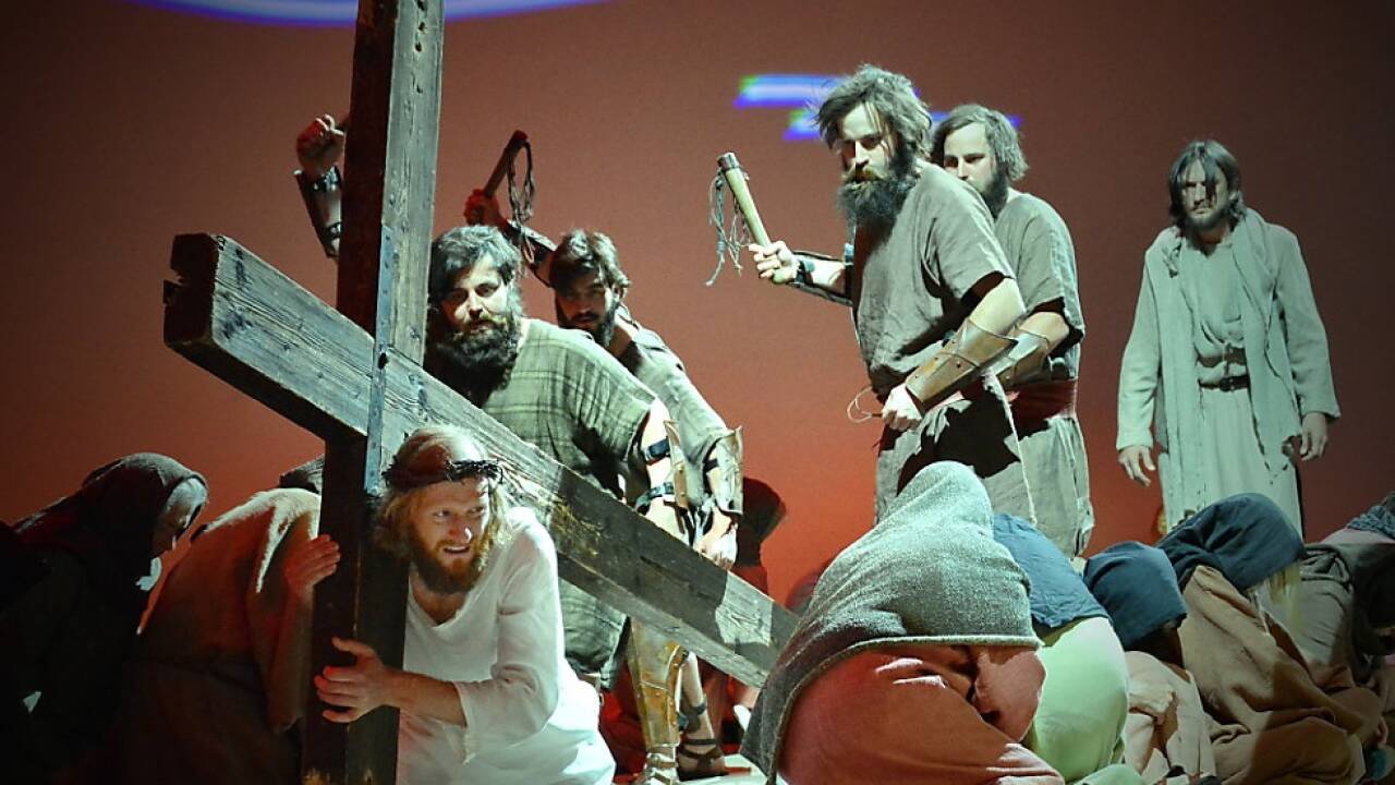Eine Szene aus den Passionsspielen 