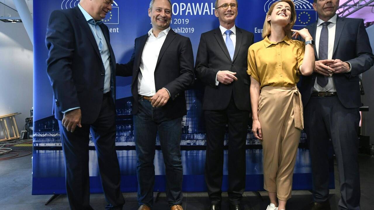 Die Spitzenkandidaten von Grüne, SPÖ, ÖVP, Neos und FPÖ.  Die Spitzenkandidaten von Grüne, SPÖ, ÖVP, Neos und FPÖ.