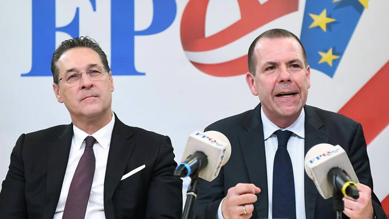 Der Ex-FPÖ-Chef mit EU-Spitzenkandidat Vilimsky  Der Ex-FPÖ-Chef mit EU-Spitzenkandidat Vilimsky
