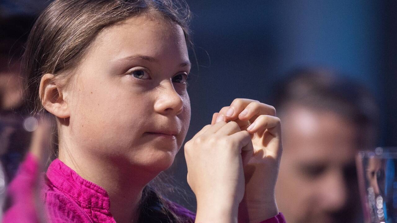 Die 16-jährige schwedische Klimaaktivistin Greta Thunberg am Dienstag, 28. Mai 2019, während der Eröffnung des R20 Austrian World Summit in Wien. Die 16-jährige schwedische Klimaaktivistin Greta Thunberg am Dienstag, 28. Mai 2019, während der Eröffnung des R20 Austrian World Summit in Wien.