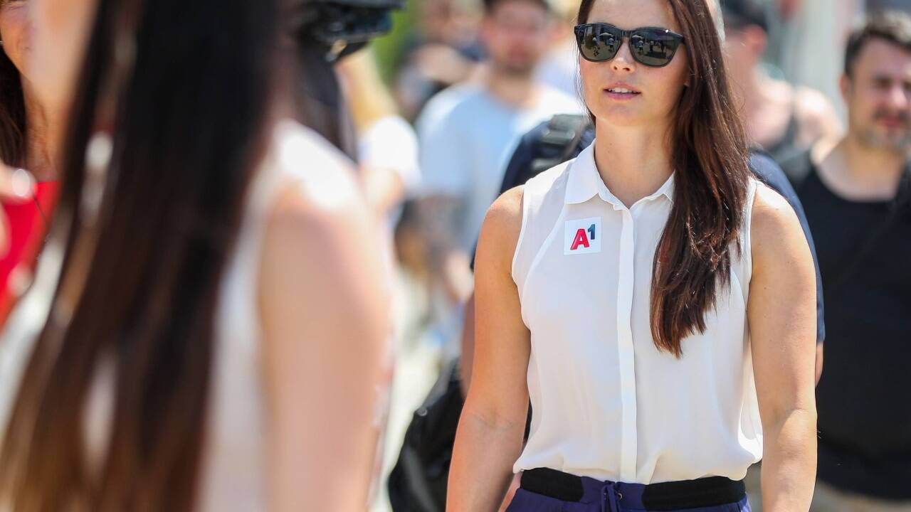 Anna Veith bei ihrem Auftritt in Wien.  