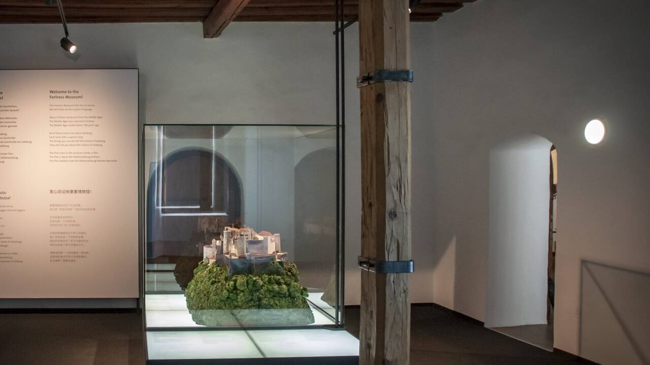 Modell der Salzburger Festung, angefertigt von Lois Renner für die neue Dauerausstellung. Modell der Salzburger Festung, angefertigt von Lois Renner für die neue Dauerausstellung.