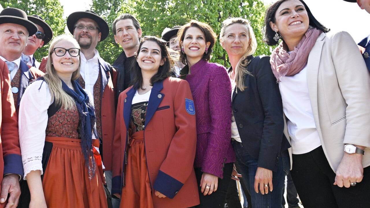 BK Sebastian Kurz, Saatsekretärin Karoline Edstadler, BM Juliane Bogner-Strauss, BM Elisabeth Köstinger, anl. des Familienfest am 1. Mai: 'Familienzeit. Gartenzeit' am Mittwoch 01. Mai 2019 im Schlosspark Schönbrunn in Wien.  