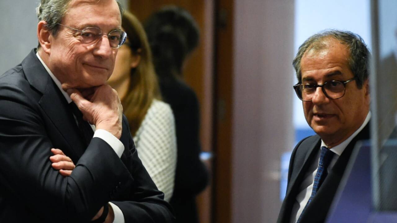 Italiens Finanzminister Tria mit EZB-Chef Mario Draghi  Italiens Finanzminister Tria mit EZB-Chef Mario Draghi