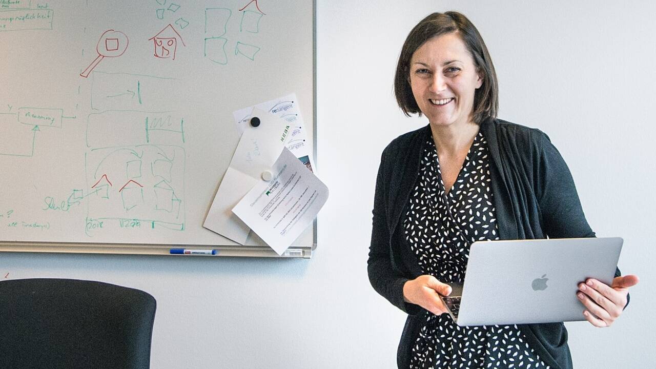 Verena Fuchsberger im Centrum for Human-Computer Interaction.   Verena Fuchsberger im Centrum for Human-Computer Interaction.