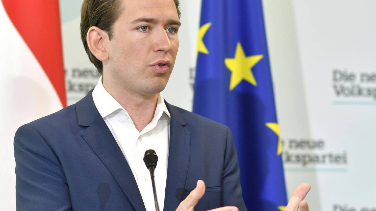 Sebastian Kurz bei der Pressekonferenz am Montag in Wien.   Sebastian Kurz bei der Pressekonferenz am Montag in Wien.