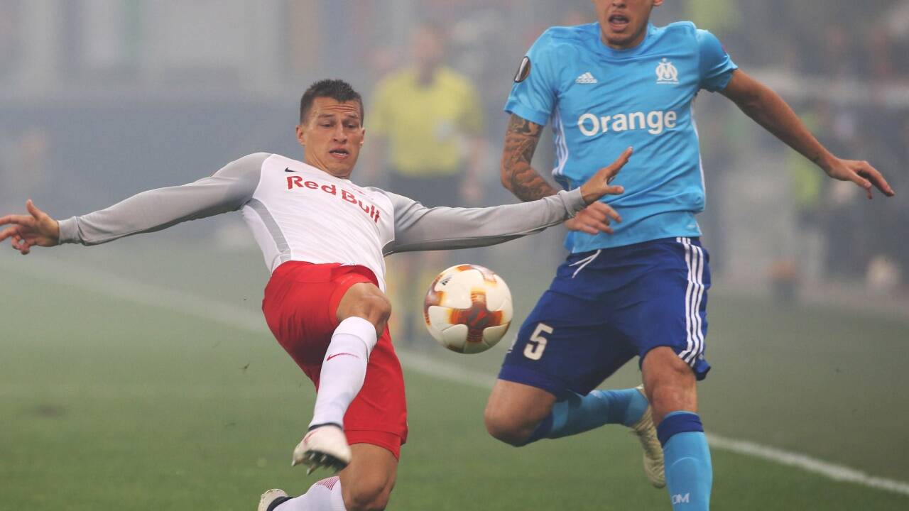 Starke Auftritte in der Europa League, hier im Halbfinale 2018 gegen Marseille, ließen Lainers Marktwert nach oben schnellen. 