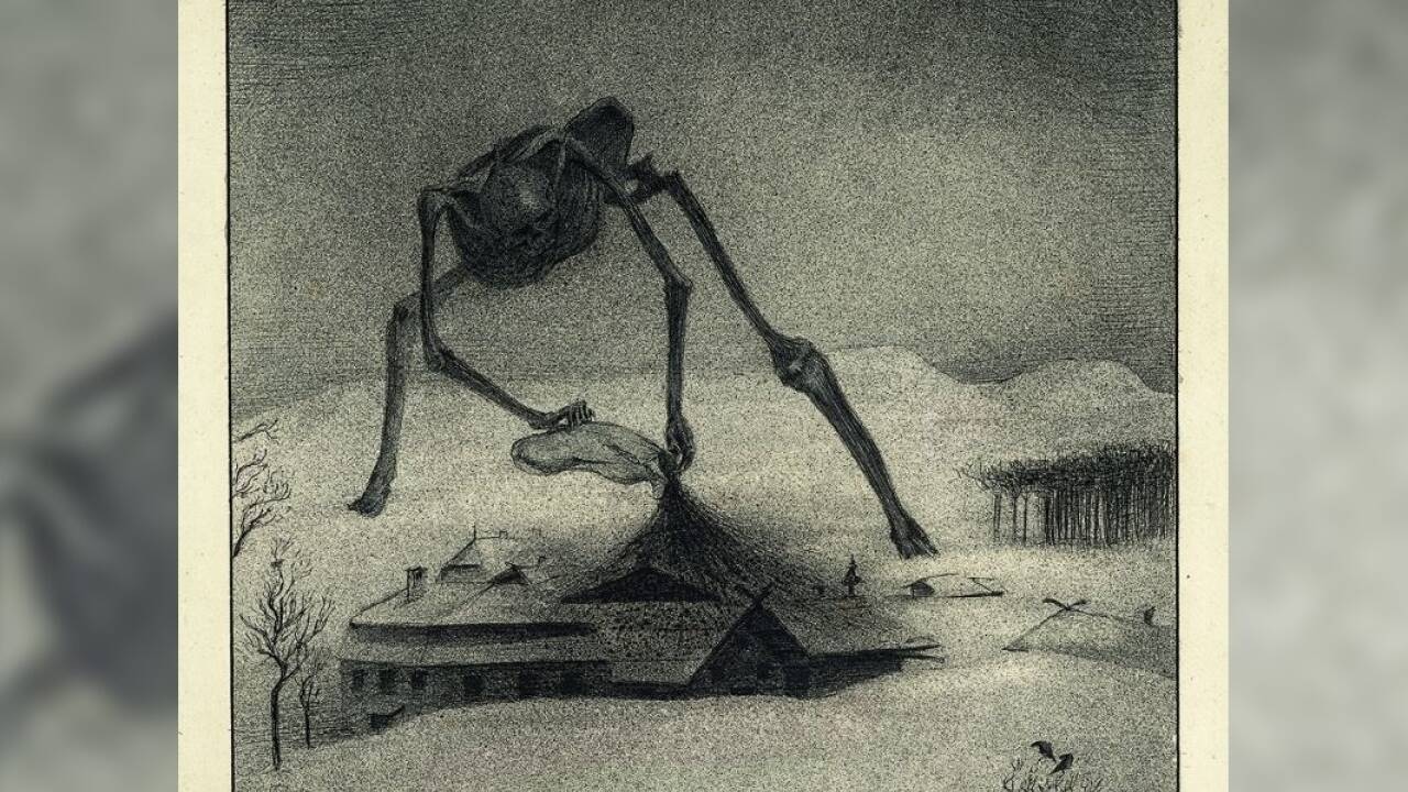 „Epidemie“, Zeichnung von Alfred Kubin aus 1900/01 wurde bei Sotheby’s um 1,06 Millionen Euro verkauft.  