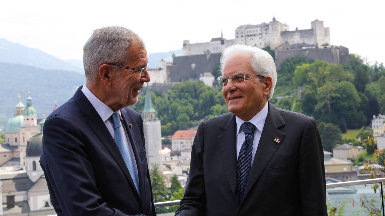 Bundespräsident Alexander Van der Bellen mit dem italienischen Staatspräsidenten Sergio Mattarella. Bundespräsident Alexander Van der Bellen mit dem italienischen Staatspräsidenten Sergio Mattarella.