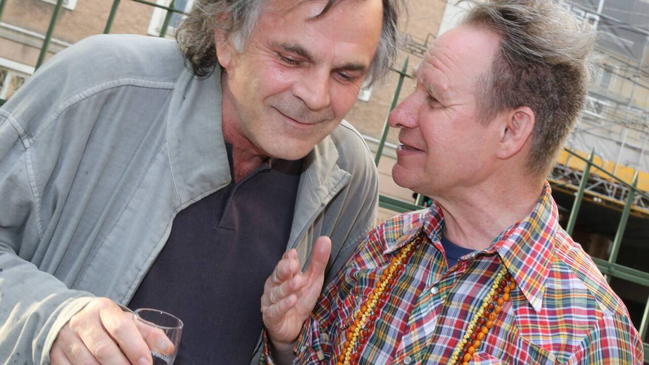 Was wird hier geflüstert? Festspiel-Intendant Markus Hinterhäuser mit 'Idomeneo'-Regisseur Peter Sellars. 