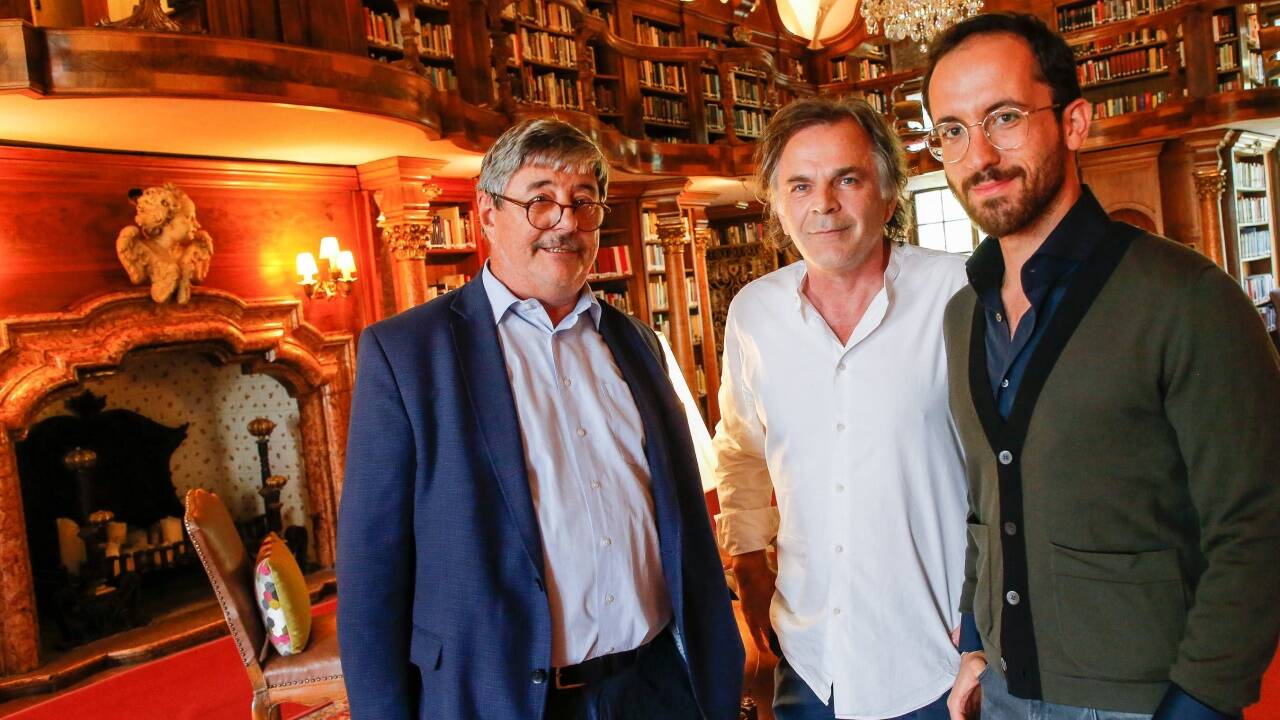 Intendant Markus Hinterhäuser, Pianist Igor Levit und SN-Kulturredakteur Karl Harb im Gespräch auf Schloss Leopoldskron. 