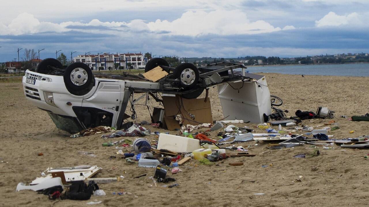 Große Unwetterschäden in Chalkidiki – hier Sozopoli. 