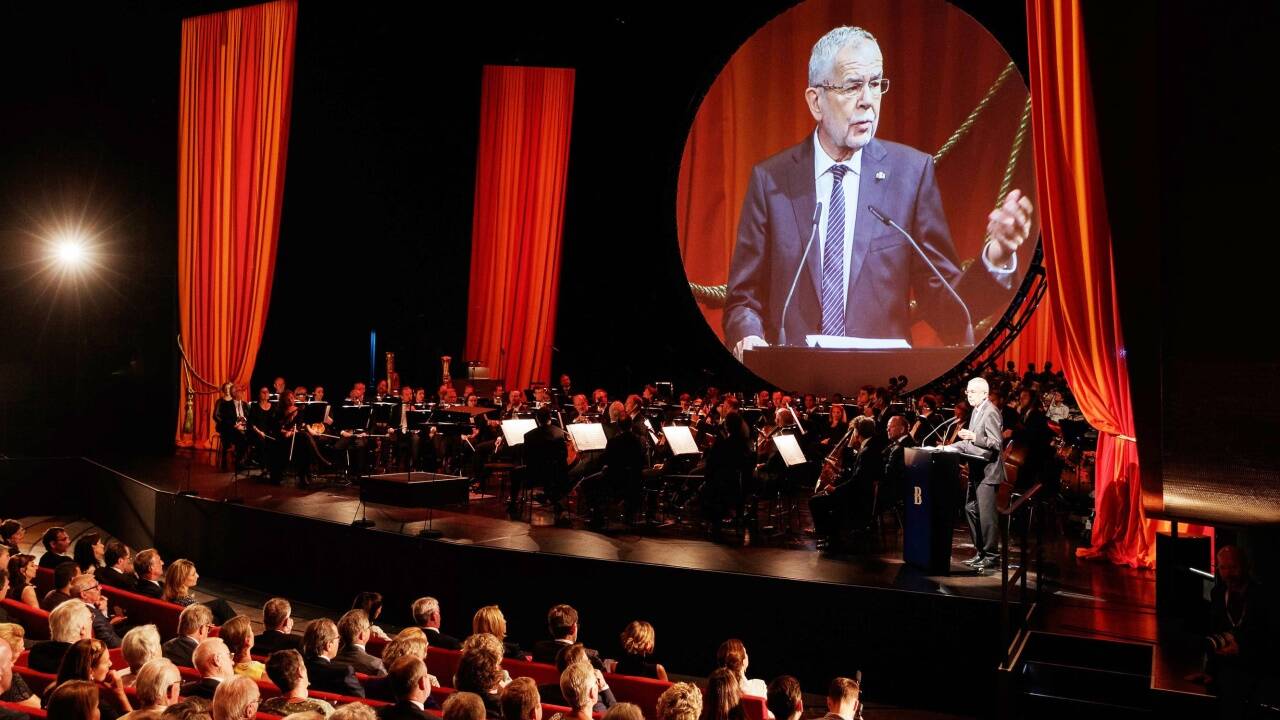 Bundespräsident Alexander Van der Bellen bei der Eröffnung der Bregenzer Festspiele am 17. Juli 2019.  