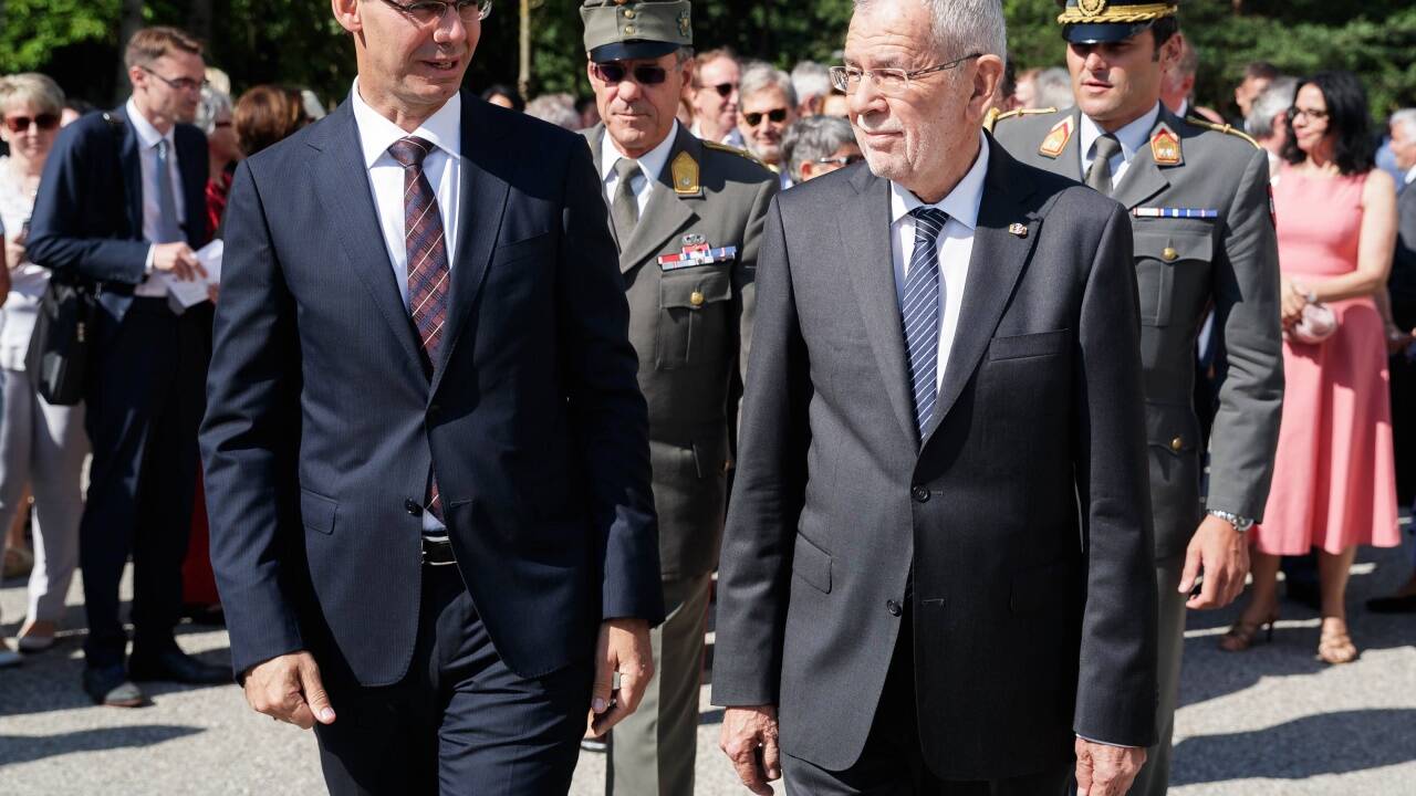 Der Vorarlberger Landeshauptmann Markus Wallner mit Bundespräsident Alexander Van der Bellen.  
