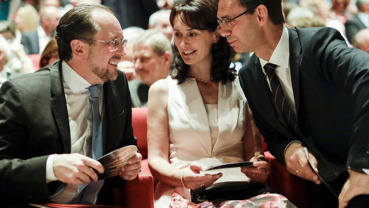 Minister Schallenberg mit Landeshauptmann Markus Wallner und seiner Frau Sonja Wallner.  