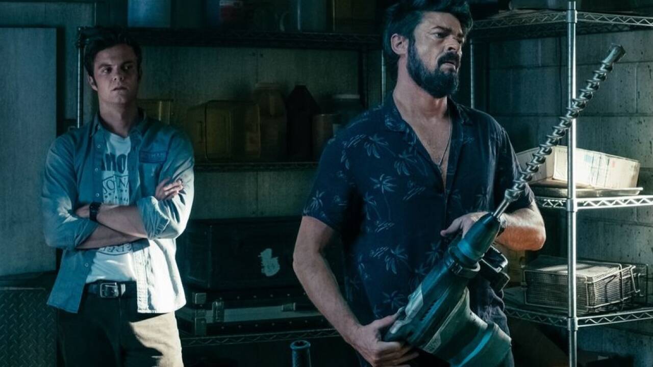 Jack Quaid (links) und Karl Urban sind Mitglieder der Anti-Superhelden-Truppe „The Boys“, die gegen unehrenhafte und korrupte Heroen kämpfen. Jack Quaid (links) und Karl Urban sind Mitglieder der Anti-Superhelden-Truppe „The Boys“, die gegen unehrenhafte und korrupte Heroen kämpfen.