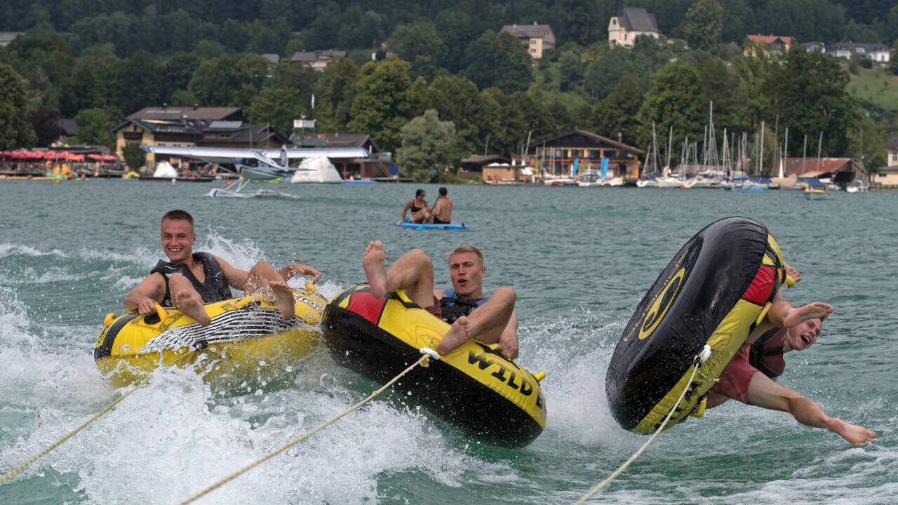 Family Day der Red-Bull-Kicker am Mondsee. 