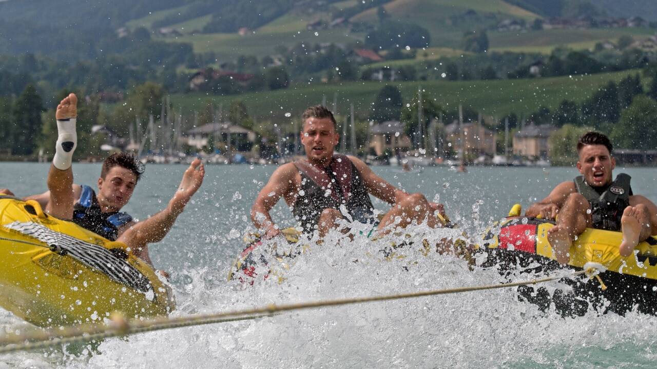 Family Day der Red-Bull-Kicker am Mondsee. 