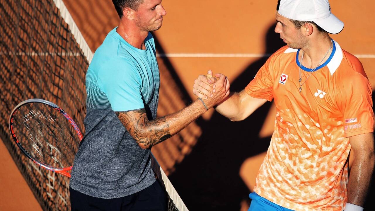 Neuauflage des Erstrundenduells von 2018: Dennis Novak (l.) gegen Jurij Rodionov. 