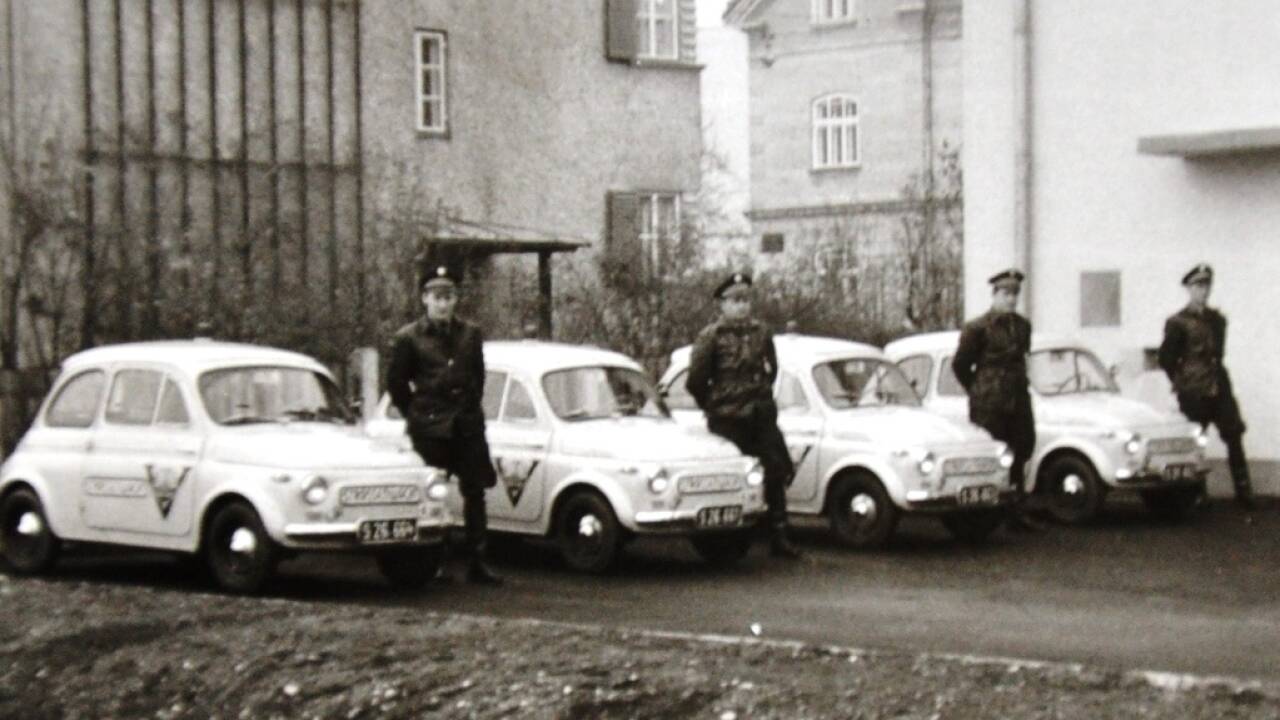 Die erste ÖAMTC-Flotte in Salzburg 1959. 