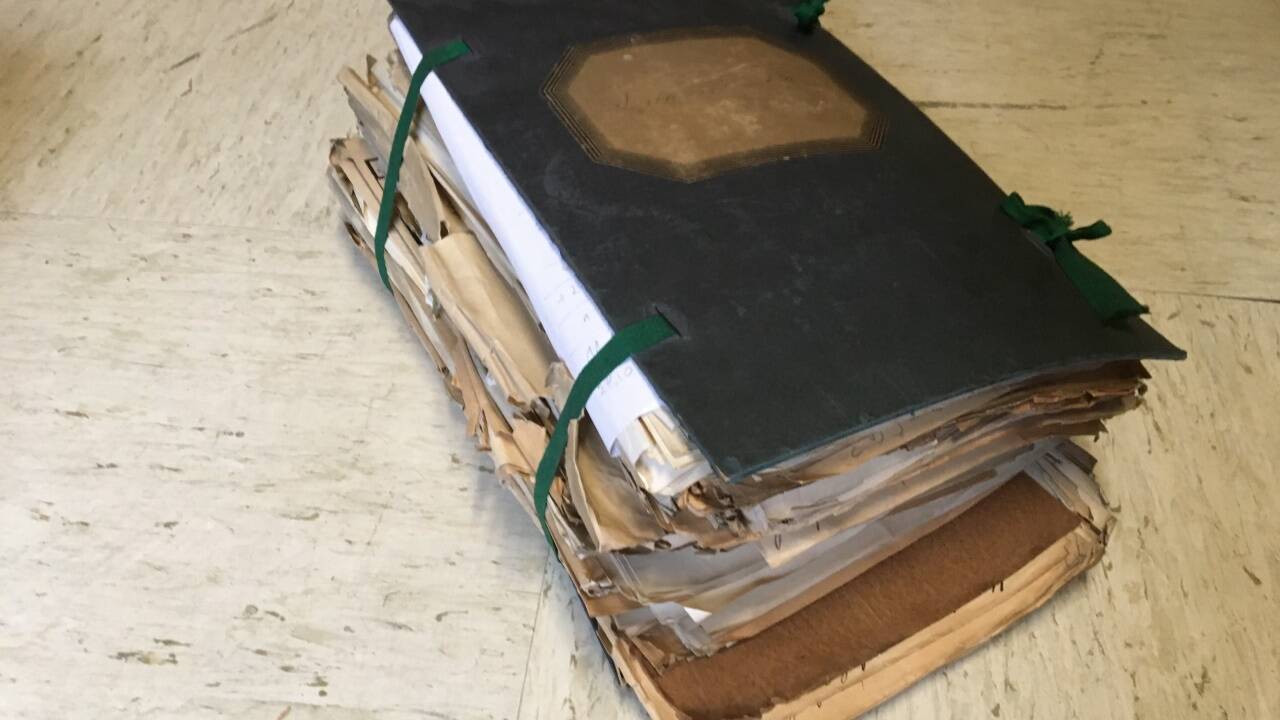 Aktenstapel zu einem Prozess zwischen Alpenverein und Thronfolger Franz Ferdinand. 