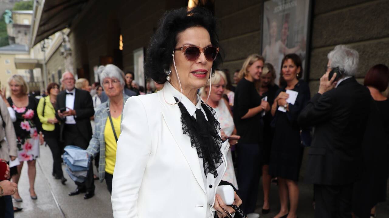 Schauflaufen in der Hofstallgasse: Bianca Jagger.  