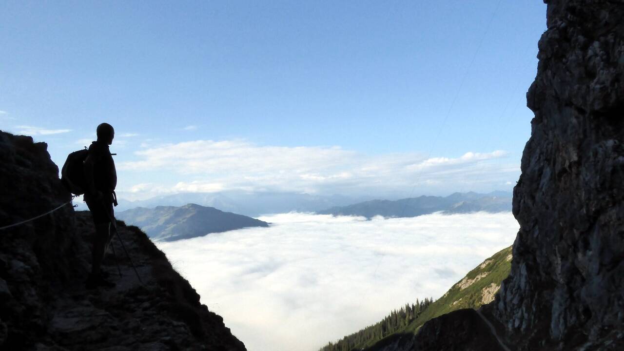 Am Abstieg vom Schönegg zum Riemannhaus. 